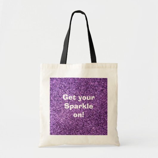 Faux Paarse Glitter Tote Bag (Voorkant)