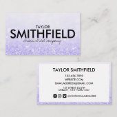 Faux Paarse Glitter Visitekaartje (Voorkant / Achterkant)