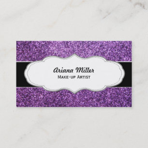 Faux Paarse Glitter visitekaartjes