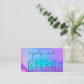Faux Paarse Holographic Custom Loyalty Kaart Visitekaartje (Staand voorkant)