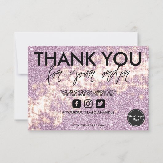 Faux Paarse ster glitter Media Insert Elegant (Voorkant)