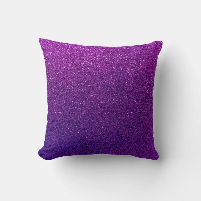 Faux Paarse Violet Glitter Background Sparkle Kussen (Voorkant)