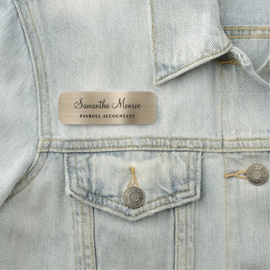 Faux Pale Gold Foil Naamplaatje (In situ)