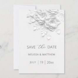 Faux Paper Cut Roses  Save The Date