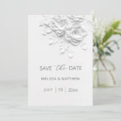 Faux Paper Cut Roses Save The Date (Staand voorkant)