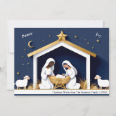 Faux Papercraft Peace & Joy Nativity Christmas Feestdagenkaart (Voorkant)