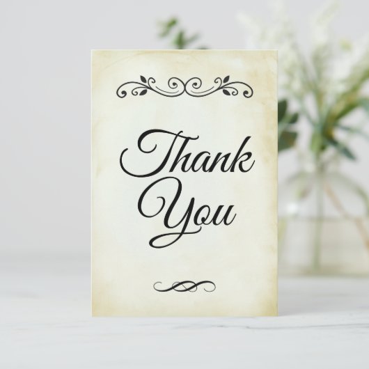 Faux  parchment Simple & Elegant Hartelijk dank Bedankkaart (Staand voorkant)