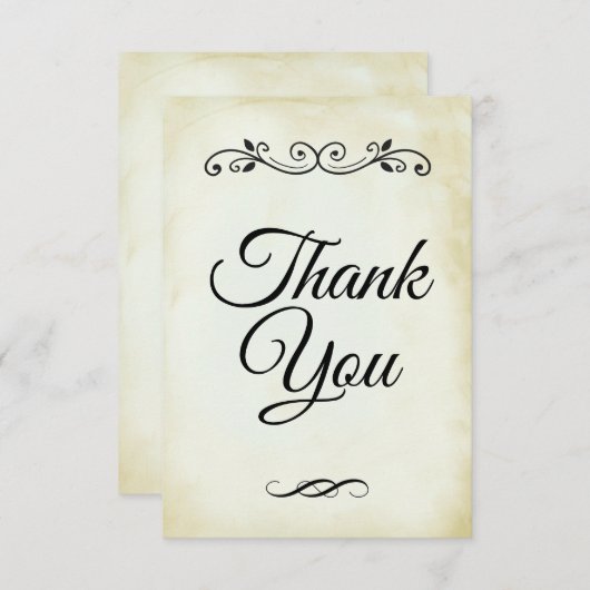 Faux  parchment Simple & Elegant Hartelijk dank Bedankkaart (Voorkant / Achterkant)