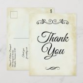 Faux  parchment Simple & Elegant Hartelijk dank Briefkaart (Voorkant / Achterkant)