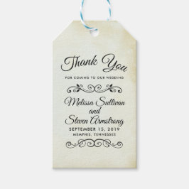 Faux  Parchment Simple & Elegant Wedding Cadeaulabel