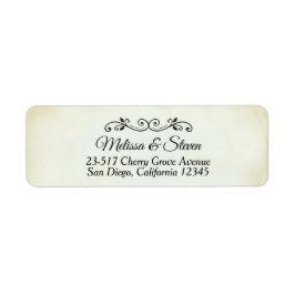 Faux  Parchment Simple & Elegant Wedding Etiket
