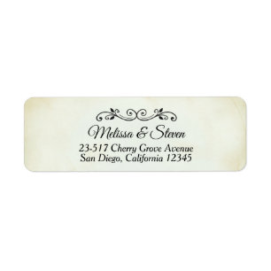 Faux Parchment Simple & Elegant Wedding Etiket