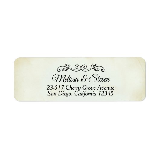 Faux Parchment Simple & Elegant Wedding Etiket (Voorkant)