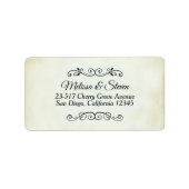 Faux  Parchment Simple & Elegant Wedding Etiket (Voorkant)