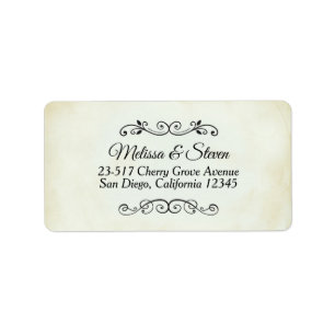 Faux Parchment Simple & Elegant Wedding Etiket