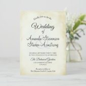Faux parchment Simple & Elegant Wedding Kaart (Staand voorkant)