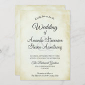 Faux parchment Simple & Elegant Wedding Kaart (Voorkant / Achterkant)