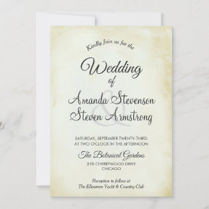 Faux  parchment Simple & Elegant Wedding Kaart