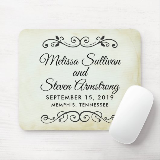 Faux Parchment Simple & Elegant Wedding Muismat (Met muis)