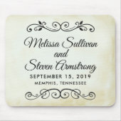 Faux  Parchment Simple & Elegant Wedding Muismat (Voorkant)