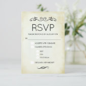 Faux  Parchment Simple Elegant Wedding RSVP Kaartje (Staand voorkant)