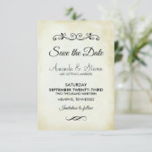 Faux  parchment Simple & Elegant Wedding Save The Date (Staand voorkant)