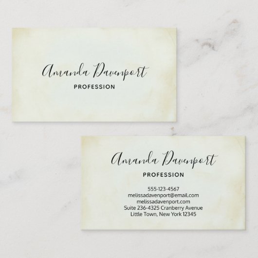 Faux  Parchment Simple Visitekaartje (Voorkant / Achterkant)