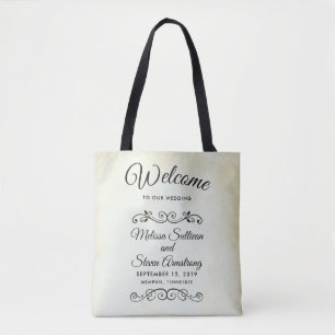 Faux Parchment Welcome Tote Bag