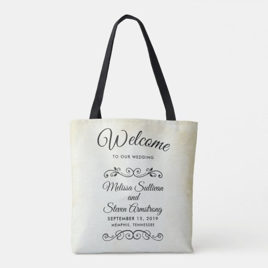 Faux  Parchment Welcome Tote Bag (Achterkant)