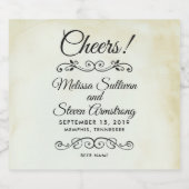 Faux Parchment Western Style Wedding Bier Etiket (Enkel label)