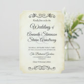 Faux  Parchment Western Style Wedding Kaart (Staand voorkant)