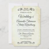 Faux  Parchment Western Style Wedding Kaart (Voorkant)