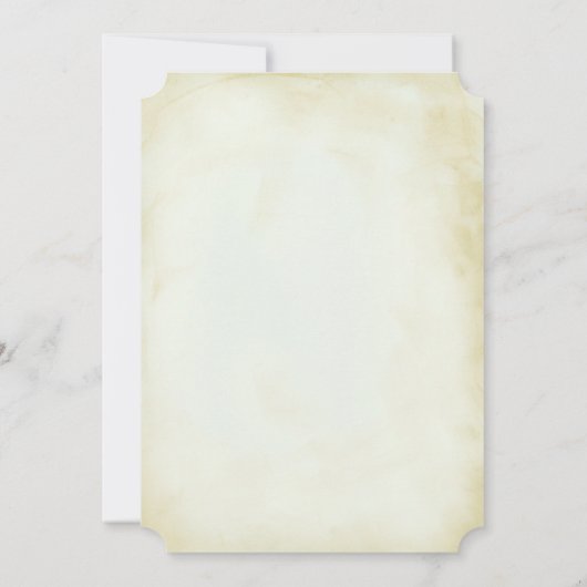 Faux  Parchment Western Style Wedding Kaart (Achterkant)