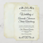 Faux  Parchment Western Style Wedding Kaart (Voorkant / Achterkant)