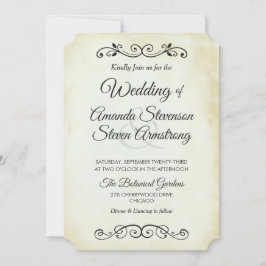Faux Parchment Western Style Wedding Kaart