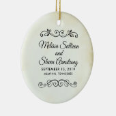 Faux  Parchment Western Style Wedding Keramisch Ornament (Rechts)