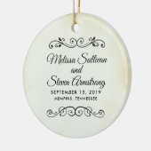 Faux  Parchment Western Style Wedding Keramisch Ornament (Links)