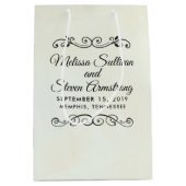 Faux  Parchment Western Style Wedding Medium Cadeauzakje (Voorkant)