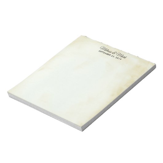 Faux  Parchment Western Style Wedding Notitieblok (Linkerzijde)