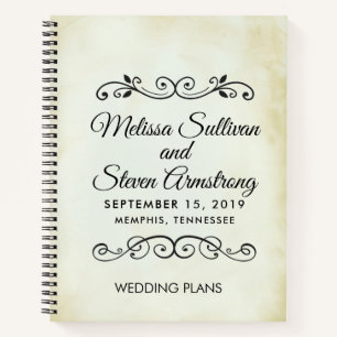 Faux  Parchment Western Style Wedding Notitieboek