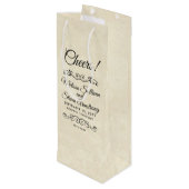 Faux Parchment Western Style Wedding Wijn Cadeautas (Achterkant Gekanteld)