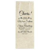 Faux Parchment Western Style Wedding Wijn Cadeautas (Achterkant)