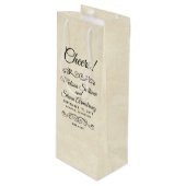 Faux Parchment Western Style Wedding Wijn Cadeautas (Voorkant Gekanteld)