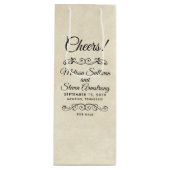 Faux Parchment Western Style Wedding Wijn Cadeautas (Voorkant)
