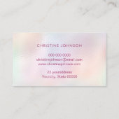 Faux parelmoer pastelkleuren visitekaartje (Achterkant)