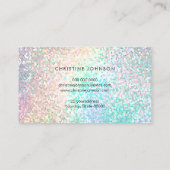 FAUX parelmoerregenboogpailletten Visitekaartje (Achterkant)