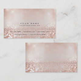 Faux Parly Pink Gold Glitter Silver Visitekaartje