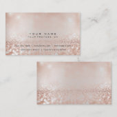 Faux Parly Pink Gold Glitter Silver Visitekaartje (Voorkant / Achterkant)