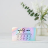 Faux Pastel Holographic Custom Loyalty Kaart Visitekaartje (Staand voorkant)