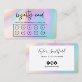 Faux Pastel Holographic Custom Loyalty Kaart Visitekaartje (Voorkant / Achterkant)